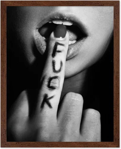 Vista 22 de Poster Master Fuck Print - Póster de dedo medio, arte de labios sexy, diseño de pared de fotografía en blanco y negro, arte de autoexpresión