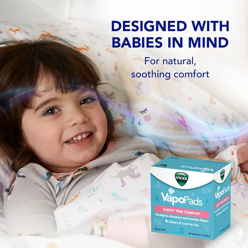 Vista 3 de Vicks VapoPads Sleepy Time Comfort - Almohadillas de vapor para humidificadores e inhaladores de vapor, romero, lavanda y eucalipto, paquete de 40