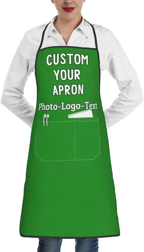Vista 21 de Delantales personalizados para adultos, delantal personalizado con logotipo de foto, delantal impermeable con 2 bolsillos