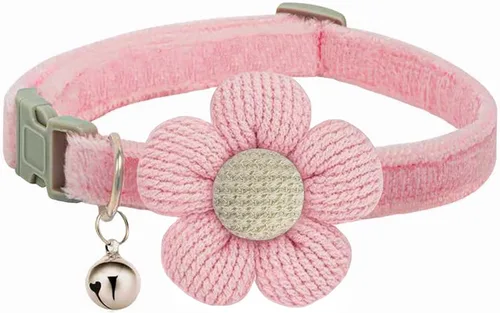 Vista 11 de Collar para perros pequeños con flor, collares para cachorros, collares para perros pequeños con campana, para hembras y machos pequeños