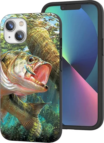 Vista 7 de Funda de moda para iPhone 11, Bass Fish Jumping a prueba de golpes, diseño transparente, funda protectora delgada y suave