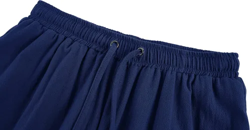Vista 3 de Pantalones de tobillo medievales para niños y niños, disfraz de pirata vikinga, con cordones y bandas cónicas, pantalones góticos