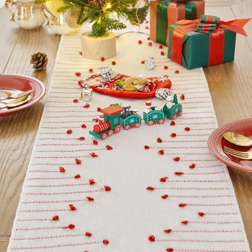 Vista 10 de Wracra Camino de Mesa Bohemio, Caminos de Mesa de Macramé Tejidos de Algodón Natural de 48 Pulgadas de Largo para Decoración del Hogar de Granja