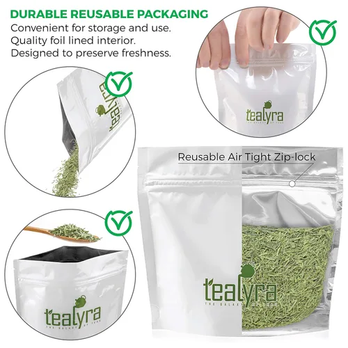 Vista 2 de Tealyra - Iri Sencha japonés - Mezcla de polvo matcha y té verde sencha - Té de hojas sueltas - Cafeína media - Alto antioxidante - 7.76 oz (8 onzas)