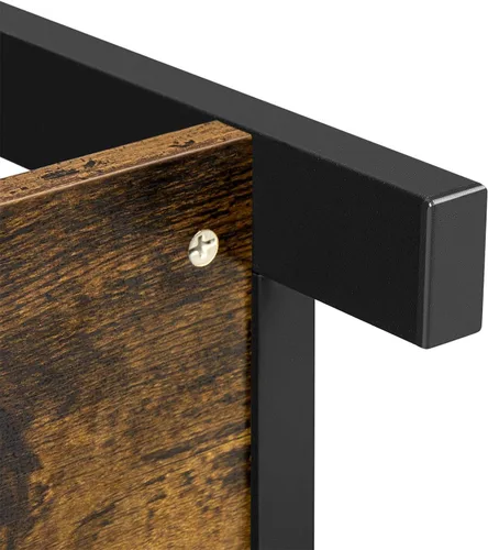 Vista 8 de Yaheetech Mesa consola con cajón, mesa de sofá con estantes de almacenamiento, mesas de entrada de 39.5 pulgadas con marco de metal, para sala
