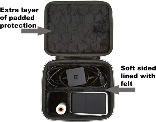 Vista 2 de 2TUFF Estuche cuadrado para lector – Se adapta a cargador de terminal cuadrado y 4 rollos de papel de recibo de lector de tarjetas – Estuche