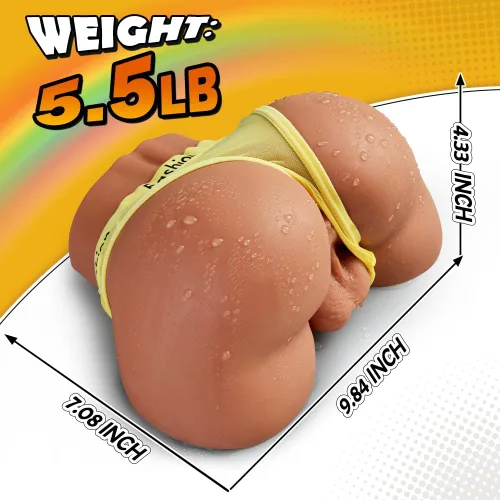 Vista 4 de Muñeca sexual masturbador masculino de 5.5 libras con ano apretado, masturbador anal realista con testículos realistas y nalgas prominentes