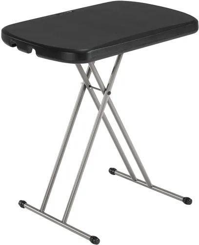 Vista 12 de Lifetime 28240 - Mesa plegable ajustable para laptop con bandeja para TV, 30 pulgadas, color almendra