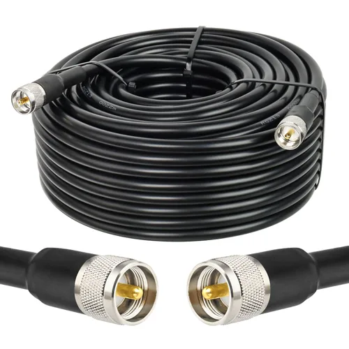 Vista 8 de MOOKEERF Cable coaxial CB - RG213 UHF macho a macho 50 pies de baja pérdida RG-213 UHF Cable para radioaficionado/radio VHF/medidor SWR/analizador