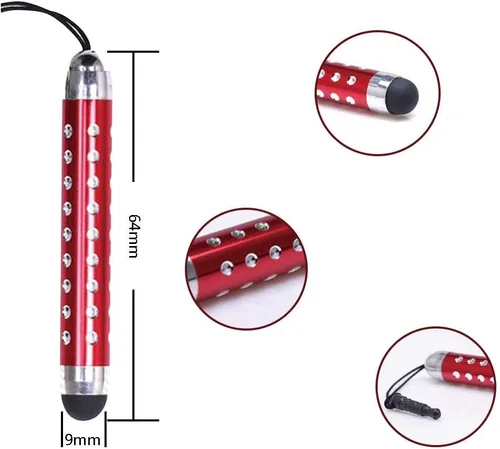 Vista 4 de IC ICLOVER 10 lápices capacitivos retráctiles brillantes para iPhone 14/13/12/11/PRO/Max/X/XS MAX, iPad, iPod, Samsung, teléfono Android, Kindle