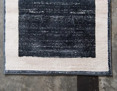 Vista 8 de Unique Loom Uptown Collection - Alfombra Yorkville (2 pies 2 pulgadas x 6 pies, color azul marino/marfil)