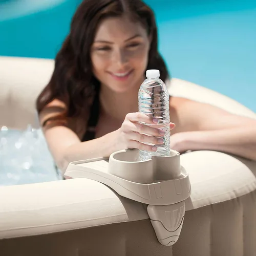 Vista 9 de Intex Asiento antideslizante para bañera de hidromasaje (paquete de 4) con portavasos y bandeja de refrigerio