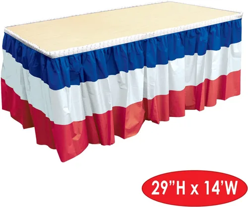 Vista 7 de Beistle Zócalo de mesa patriótico, 29" x 14', rojo/blanco/azul