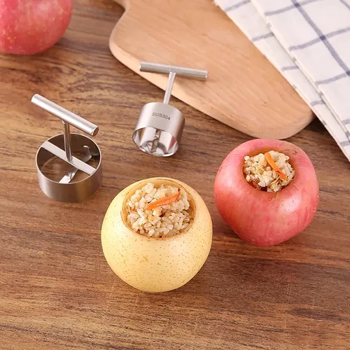 Vista 8 de Herramienta de cocina separadora de núcleo de pera de manzana, removedor de núcleo de pera de manzana de acero inoxidable, removedor de picaduras