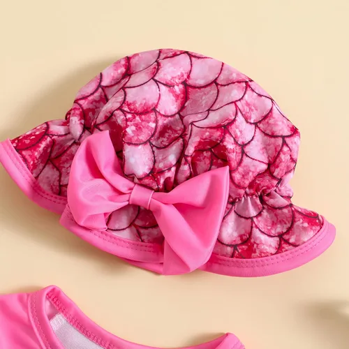 Vista 34 de Traje de baño de una pieza con cremallera de manga larga para bebé niña con gorro