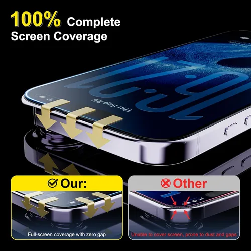 Vista 4 de nogyzo 3 Pack for iPhone 16 Pro Privacy Screen Protector, HD Clear Glass
