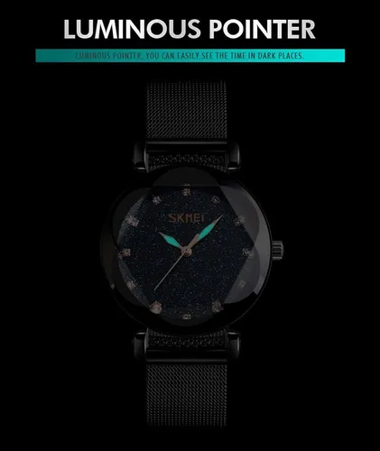 Vista 3 de GOSASA Reloj de pulsera de cuarzo para mujer, estilo simple, impermeable, correa de acero