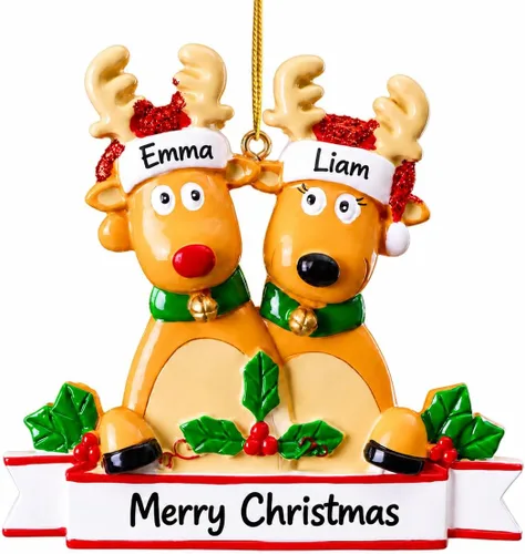 Vista 14 de Bemaystar 2025 Adornos Personalizados de Primer Navidad del Bebé - Adornos de Navidad de Resina Hechos a Mano con Nombre y Año - Adornos de Navidad