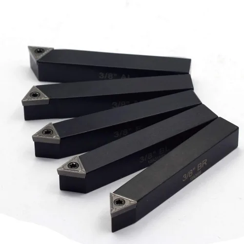 Vista 3 de OSCARBIDE 3/8 "Mini portaherramientas de torneado de torno de carburo indexable, herramientas de torno de metal inserta brocas con insertos