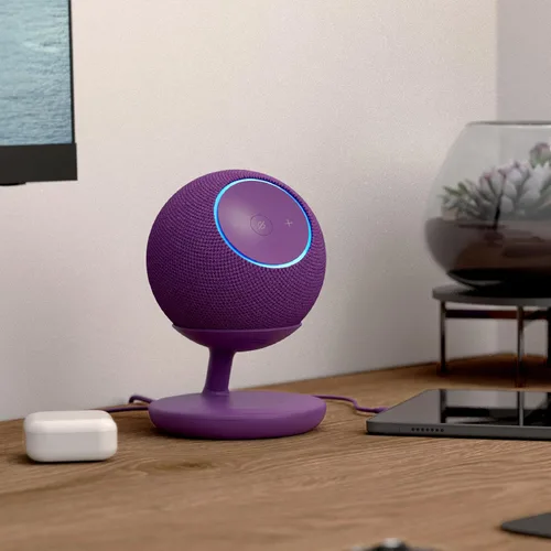 Vista 3 de Soporte con puertos de carga USB-C para Echo Dot Max, completamente nuevo, Made for Amazon