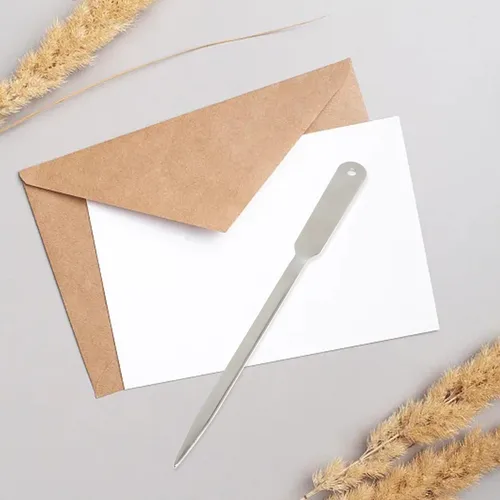 Vista 5 de Honbay Cuchillo para abrir cartas, herramienta de apertura de cartas, cortadora de sobres de acero inoxidable, abridor de sobres de metal