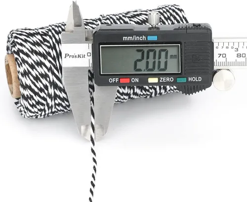 Vista 2 de jijAcraft Cordel de Hilo Blanco y Negro, 328 Pies de Cordel de Panaderos de Navidad, Cuerda de Empaque Resistente de 2MM para Manualidades DIY