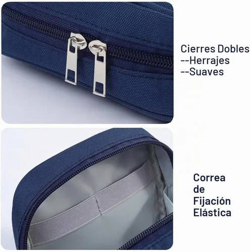 Vista 5 de E-Tree Bolsa de almacenamiento para pequeños dispositivos electrónicos y accesorios, bolsa técnica, funda organizadora electrónica compatible