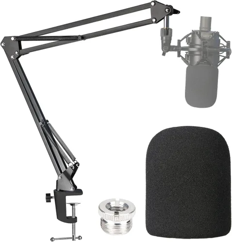 Vista 9 de SUNMON Funda de cable de micrófono para brazo de soporte de micrófono, protector de cable de envoltura automática para organización de cables