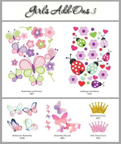 Vista 6 de Calcomanía de pared con nombre y inicial para niñas, decoración de pared, personalizada, decoración, guardería, dormitorio, además de calcomanía