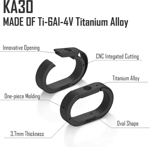 Vista 2 de KeyUnity Titanium Side-Opening Oval Key Ring – Lightweight EDC Connector for Car Keys, Tools, and Outdoor Gear