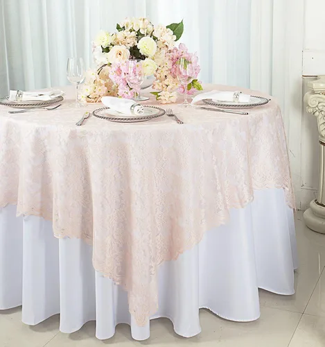 Vista 6 de Superposiciones cuadradas de encaje de 54 pulgadas, manteles de encaje, manteles de encaje, manteles de encaje para decoración de bodas, eventos