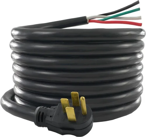 Vista 6 de Conntek 14300 cable de alimentación de 4 pies para remolque, 50 amperes, enchufe macho a cable desnudo