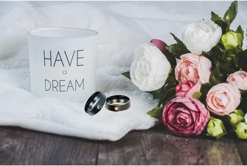 Vista 4 de 2pcs Sun and Moon Promise Rings for Couples Matching Rings for Couples Stainless Steel Customizable Black Couples Rings for Him and Her Set