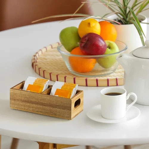Vista 4 de Soporte para bolsitas de té con 2 ranuras, acacia