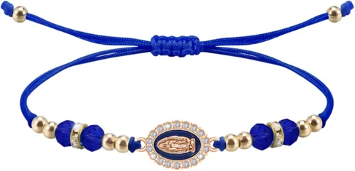 Vista 11 de Pulsera Virgen María con cordón ajustable Nuestra Señora de Guadalupe Pulsera de cuentas de cristal