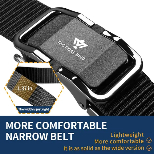 Vista 6 de Cinturón de nailon para hombre, cinturones tácticos, cinturón de lona transpirable con hebilla