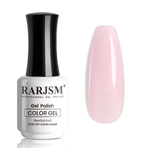 Vista 32 de RARJSM Esmalte de uñas en gel color albaricoque, dorado con brillantina, neutro, transparente, color nude, esmalte de gel para remojar para remojar