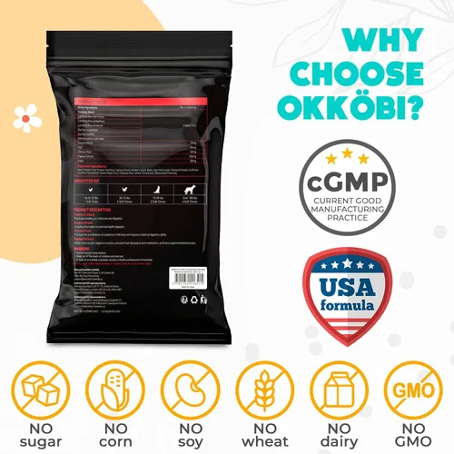 Vista 5 de Probióticos masticables para perros, 60 piezas, apoyo para la salud digestiva e intestinal, masticables probióticos para perros con enzimas e