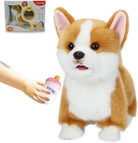 Vista 11 de Perro de peluche electrónico interactivo Akita, cachorro realista interactivo, perro de juguete, caminar, ladrar, menear la cola y hablar, regalos
