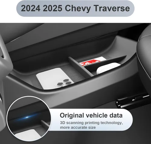 Vista 4 de SKTU Paquete de 2 para 2024 2025 2026 Organizador de Consola Central Chevy Traverse para 2024 2025 2026 Bandeja de Consola Chevy Traverse 2024 2025