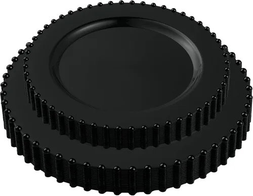 Vista 19 de Plasticpro - Juego de platos combinados de 32 piezas de plástico para cena, platos desechables de plástico elegantes y resistentes para fiestas de 7