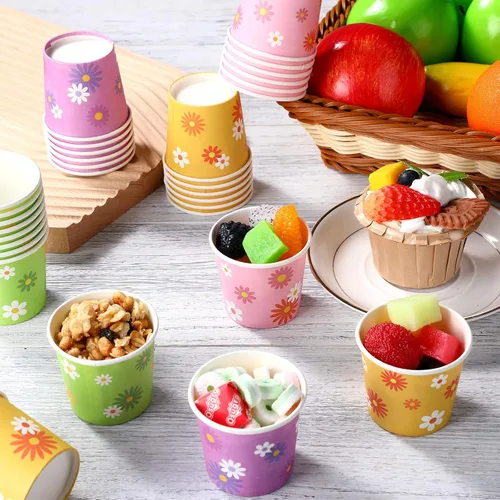 Vista 6 de Nuenen Paquete de 500 tazas de papel desechables de 3 onzas para enjuague bucal pequeñas, mini tazas de café expreso para bebidas calientes o frías