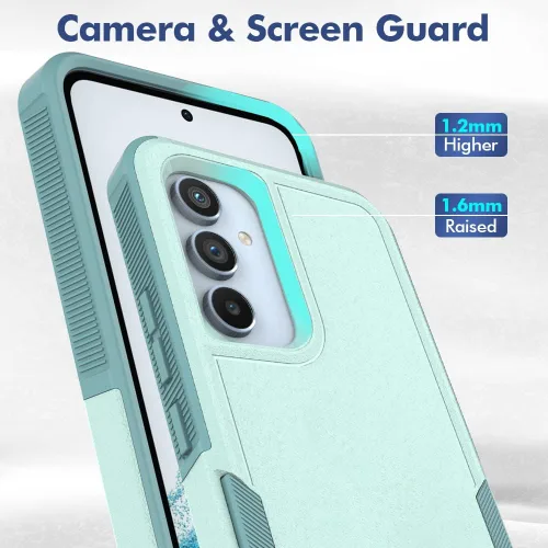 Vista 162 de Jeylly Compatible con Samsung Galaxy A22 5G Funda, Funda Samsung A22 5G con 2pcs protectores de pantalla de vidrio templado