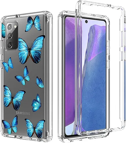 Vista 6 de Funda para Galaxy Note 20 5G, Samsung Note 20 para niñas, cuerpo completo, a prueba de golpes, transparente, floral, suave, flexible, TPU, funda