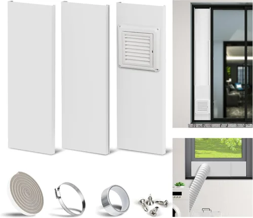Vista 11 de Kit de ventana de ventilación de secadora con manguera de conducto de ventilación de secadora de 4 pulgadas y cubierta de ventilación de escape