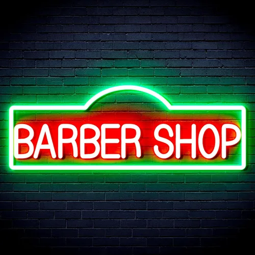 Vista 29 de ADVPRO Señal de neón LED de silicona flexible de Barber Shop - rojo y azul - st16s42-fnu0358-rb