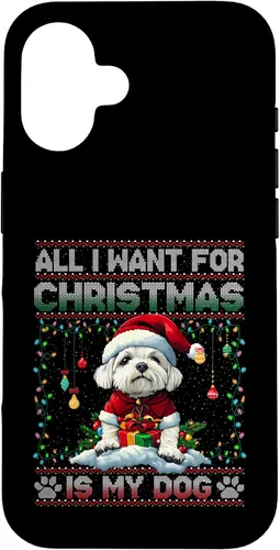 Vista 32 de Maltese Christmas Tree Lights Decorations Dog Lover Xmas Case for iPhone 17