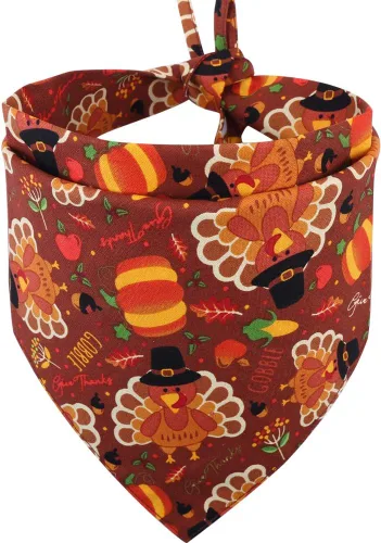 Vista 9 de Bandana de Acción de Gracias para perro, otoño, reversible, triangular, baberos, bufanda, accesorios para perros, gatos, mascotas, pequeño