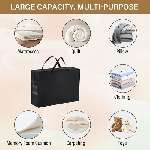 Vista 6 de Bolsa de almacenamiento plegable para colchón triple Durable Moving and Travel Storage Tote for 4 Inch Twin & Twin XL Folding Memory Foam