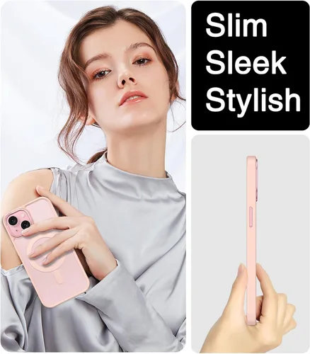 Vista 9 de BENTOBEN Funda para iPhone 15, funda para iPhone 15 compatible con MagSafe, funda magnética mate translúcida a prueba de golpes para mujeres